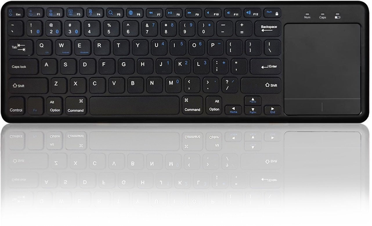 NÖRDIC trådløst 2.4G tastatur med touchpad 78 taster IOS Android Windows US layout