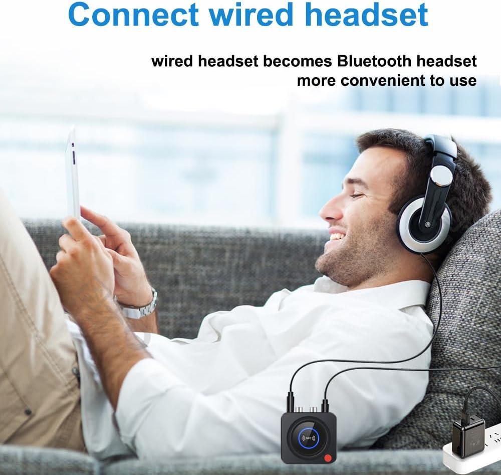 NÖRDIC Bluetooth 5.1-modtager, med NFC, TF-kortslot, 3,5 mm AUX/RCA, Trådløs adapter, lav latenstid til stereoanlæg til streaming af musik til hjemmet