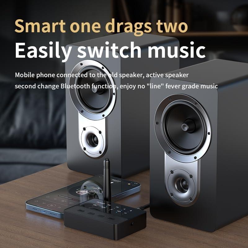 NÖRDIC Bluetooth 5.3 Modtager Sender aptX aptX HD til 2 Hovedtelefoner, AUX/RCA