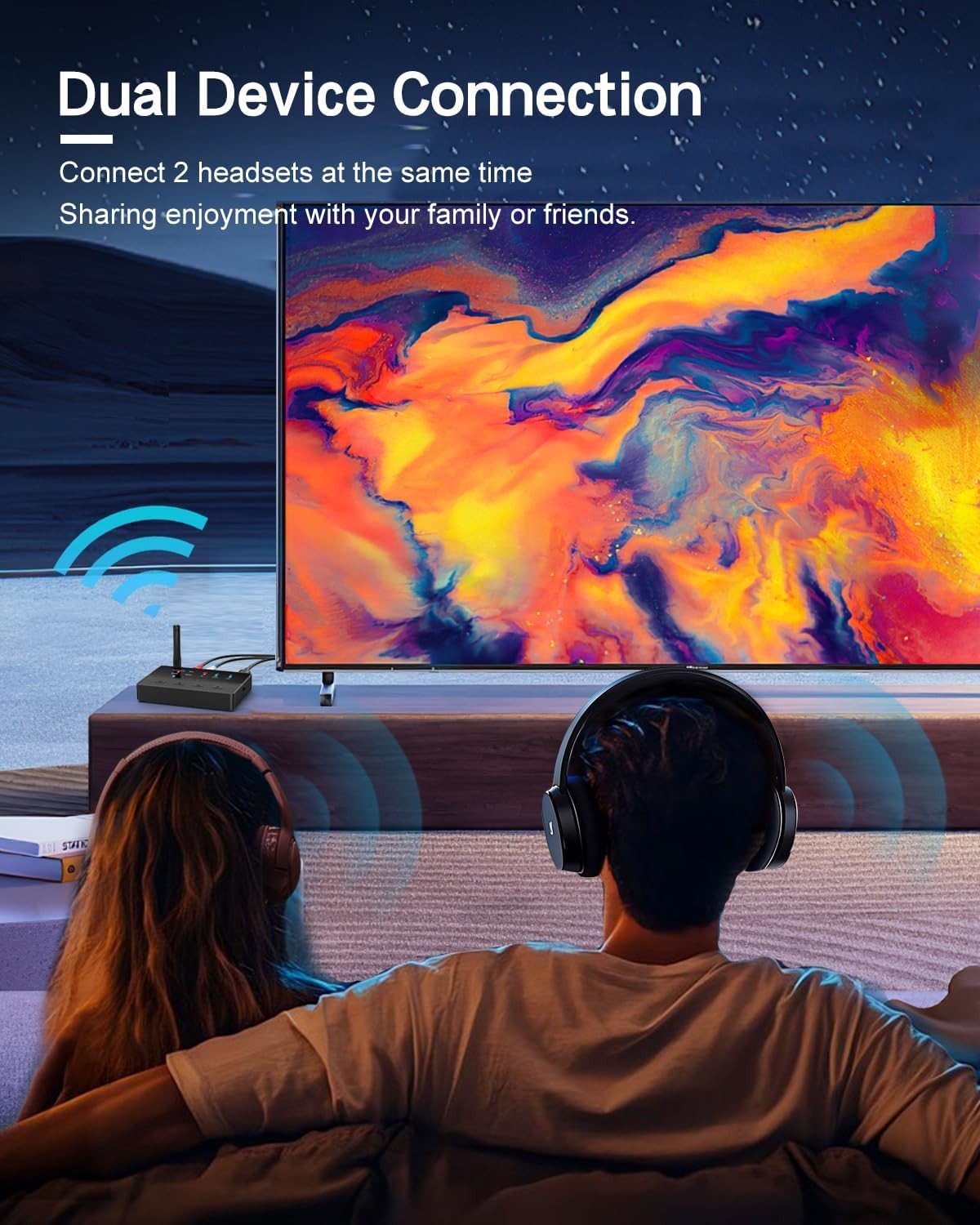 NÖRDIC Bluetooth 5.3 Modtager Sender aptX aptX HD til 2 Hovedtelefoner, AUX/RCA