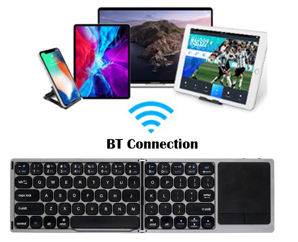 NÖRDIC Bluetooth-tastatur med touchpad US Layout 64-taster MacOS, iOS, Windows, Android