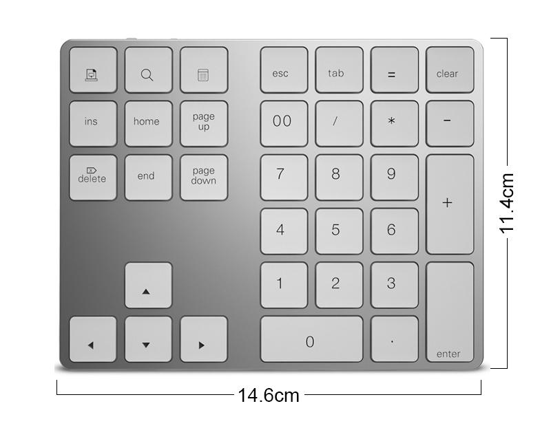 NÖRDIC Bluetooth numerisk tastatur 34 taster Windows iOS Android