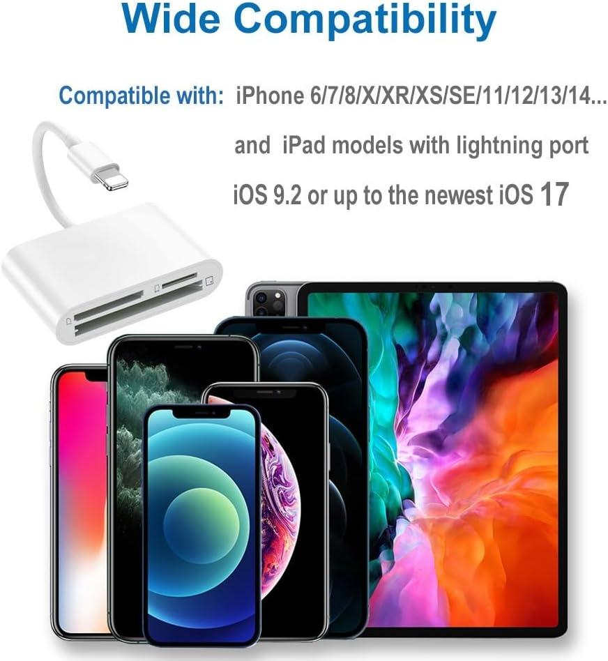 NÖRDIC Lightning-kortlæser 3-slot CF, SD, MicroSD UHS-I