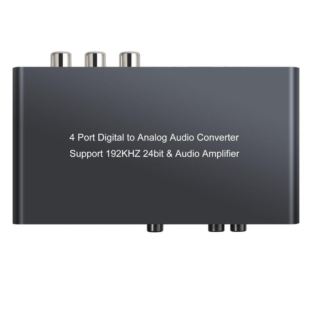 NÖRDIC Digital til analog audio konverter 3x optisk SPDIF og 1x Coaxial Toslink til analog L / R med fjernbetjening DAC D / A-konverter konverter