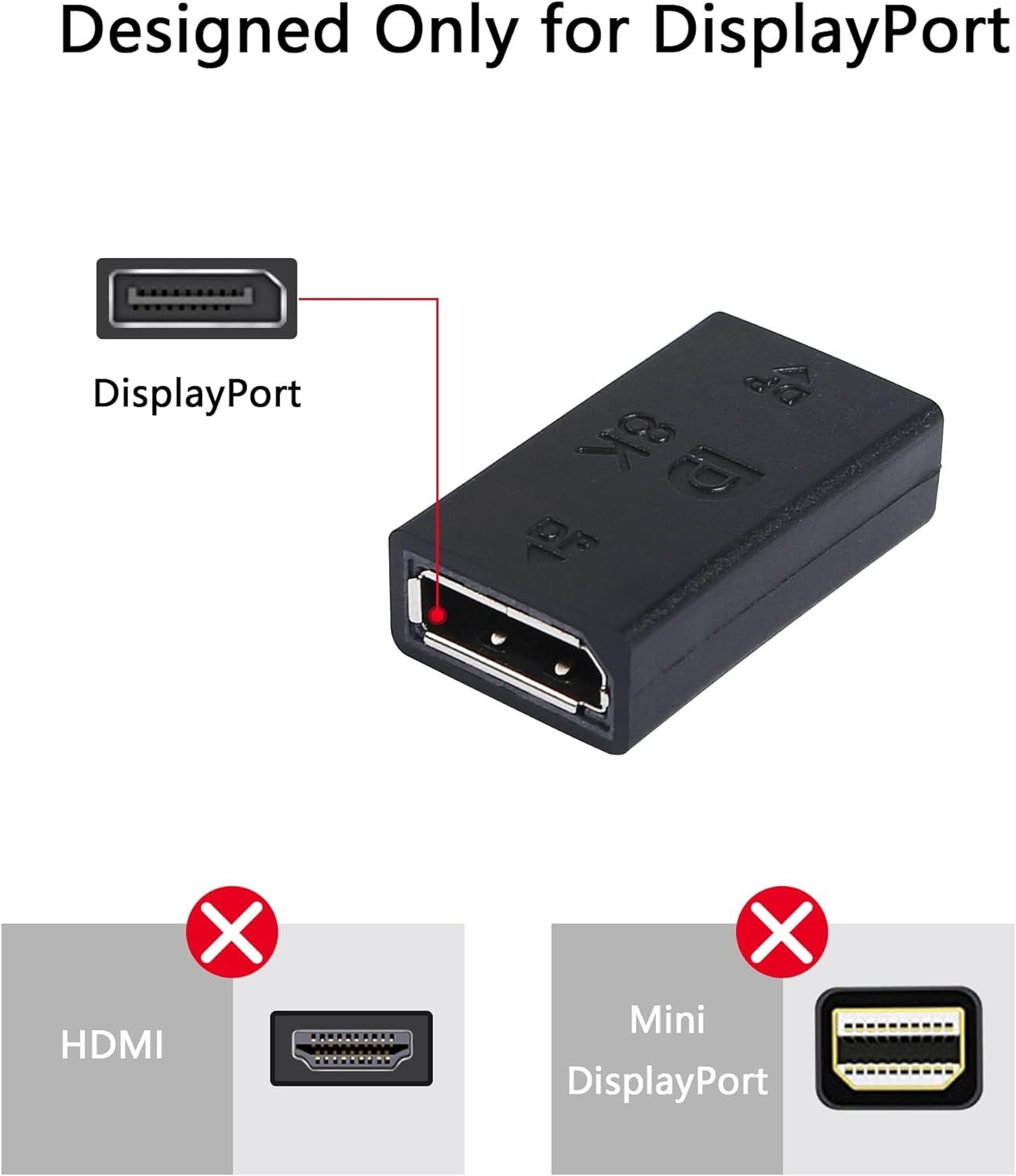 NÖRDIC Displayport 1.2 hun til hun stik DisplayPort forlænger 4K60Hz