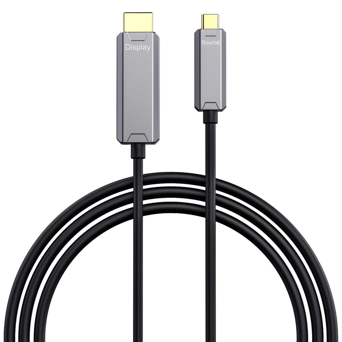 NÖRDIC Fiber AOC 10m USB-C til HDMI 2.1-kabel 8K@60Hz, 4K@120Hz, 48Gbps, HDR, kompatibel med Thunderbolt 3 og 4