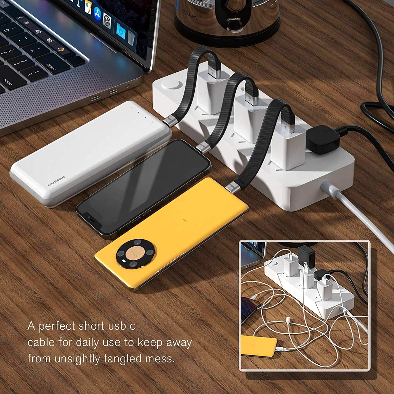 NÖRDIC Flad Adapter USB3.2 Gen1 USB-C til A 5Gbps 3A