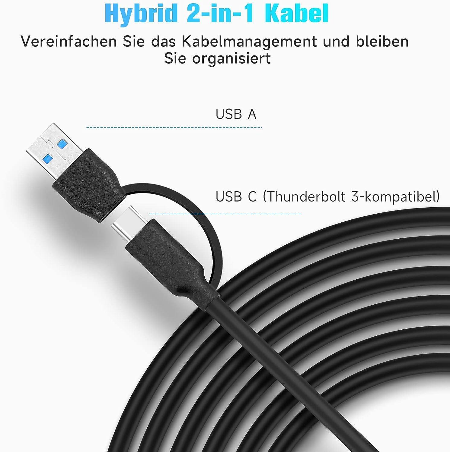 NÖRDIC GEN 3.2 USB-C og USB-A drevet Hubb 7-porte 3x10Gbps 4x5Gbps 1m kabel individuel switch