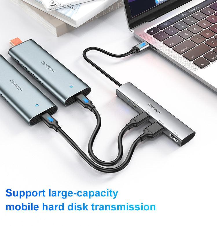 NÖRDIC Gen2 3.2 USB-C 4-ports Hub 10Gbps 20cm kabel 2xUSB-A 2xUSB-C