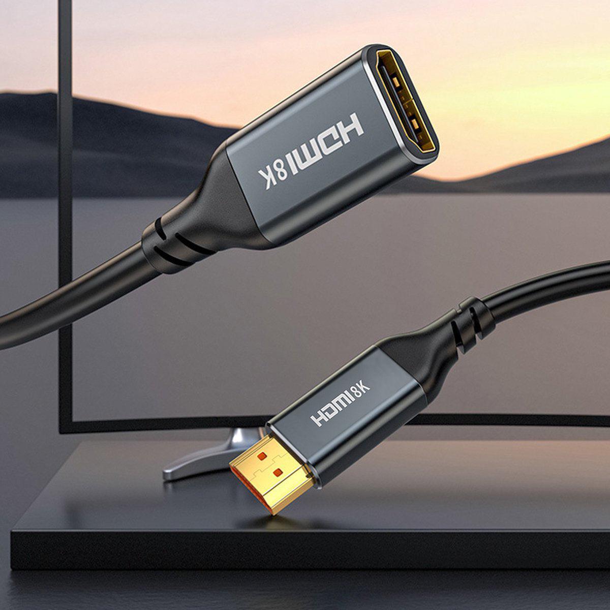 NÖRDIC HDMI 8K60Hz 4K 120Hz forlængerkabel han til hun 20cm HDMI2.1 48Gbps