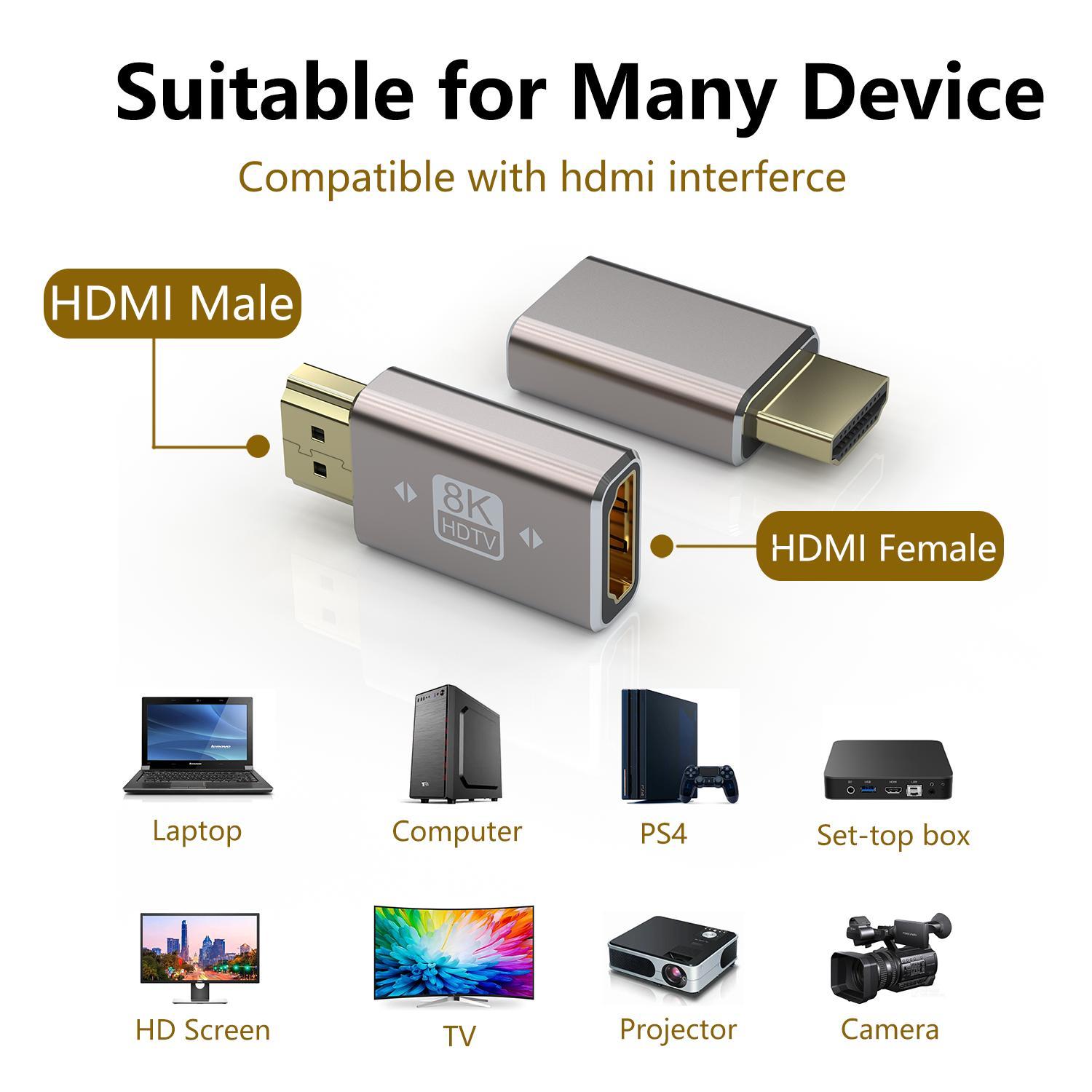 NÖRDIC HDMI-adapter han til hun 8K60Hz 4K120Hz Dynamic HDR 48Gbps eARC
