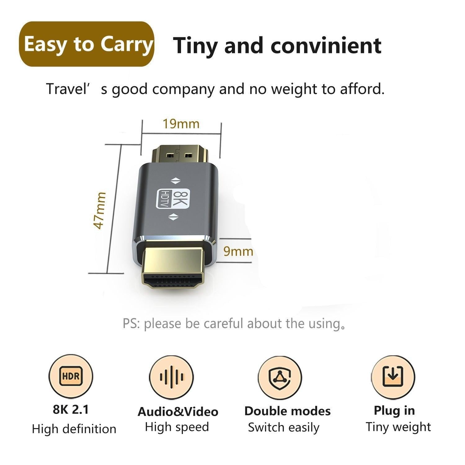 NÖRDIC HDMI kønsskifter adapter han til han 8K60Hz 4K120Hz 48Gbps