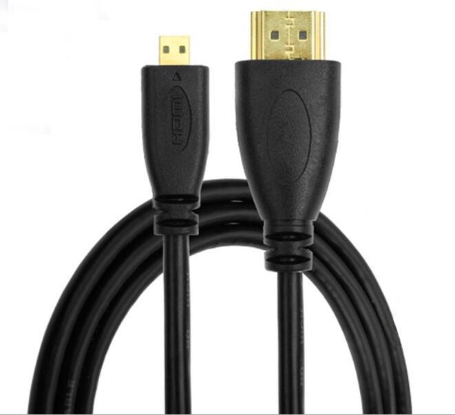 NÖRDIC HDMI til Micro HDMI-kabel 50cm High Speed HDMI med Ethernet Type A til Type D han til han Black
