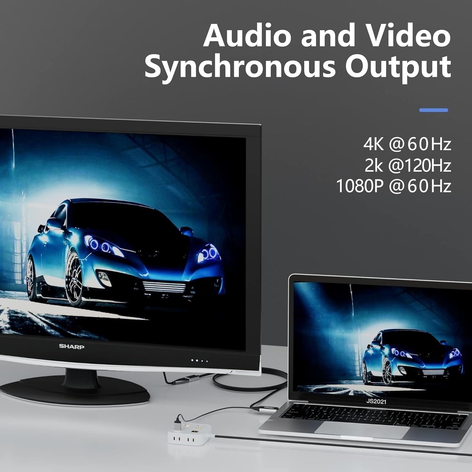 NÖRDIC HDMI til Displayport-kabel 2m 4K60Hz 18Gbps