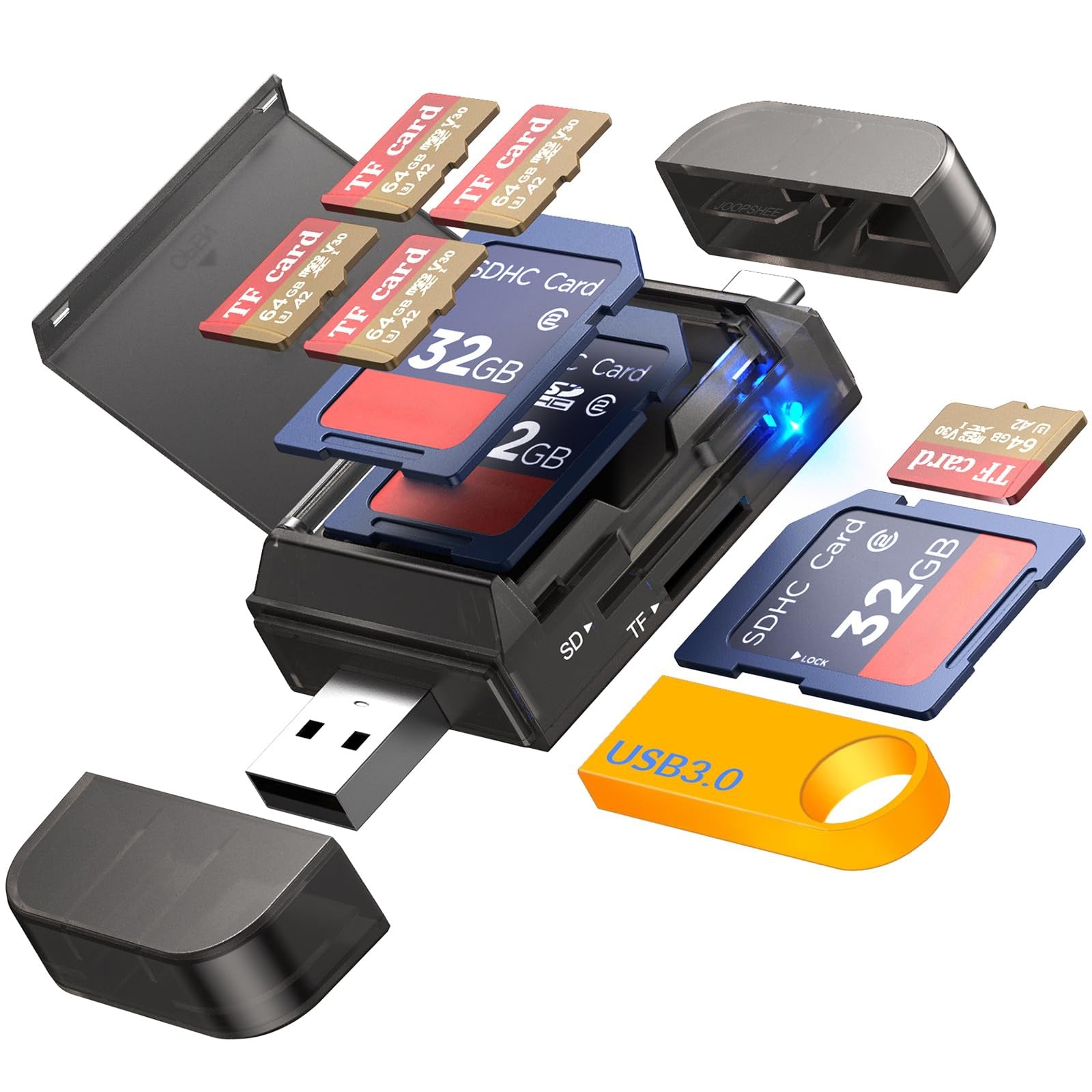 NÖRDIC ISB-A & USB-C card redaer SD Micro SD och USB-A OTG UHS-I