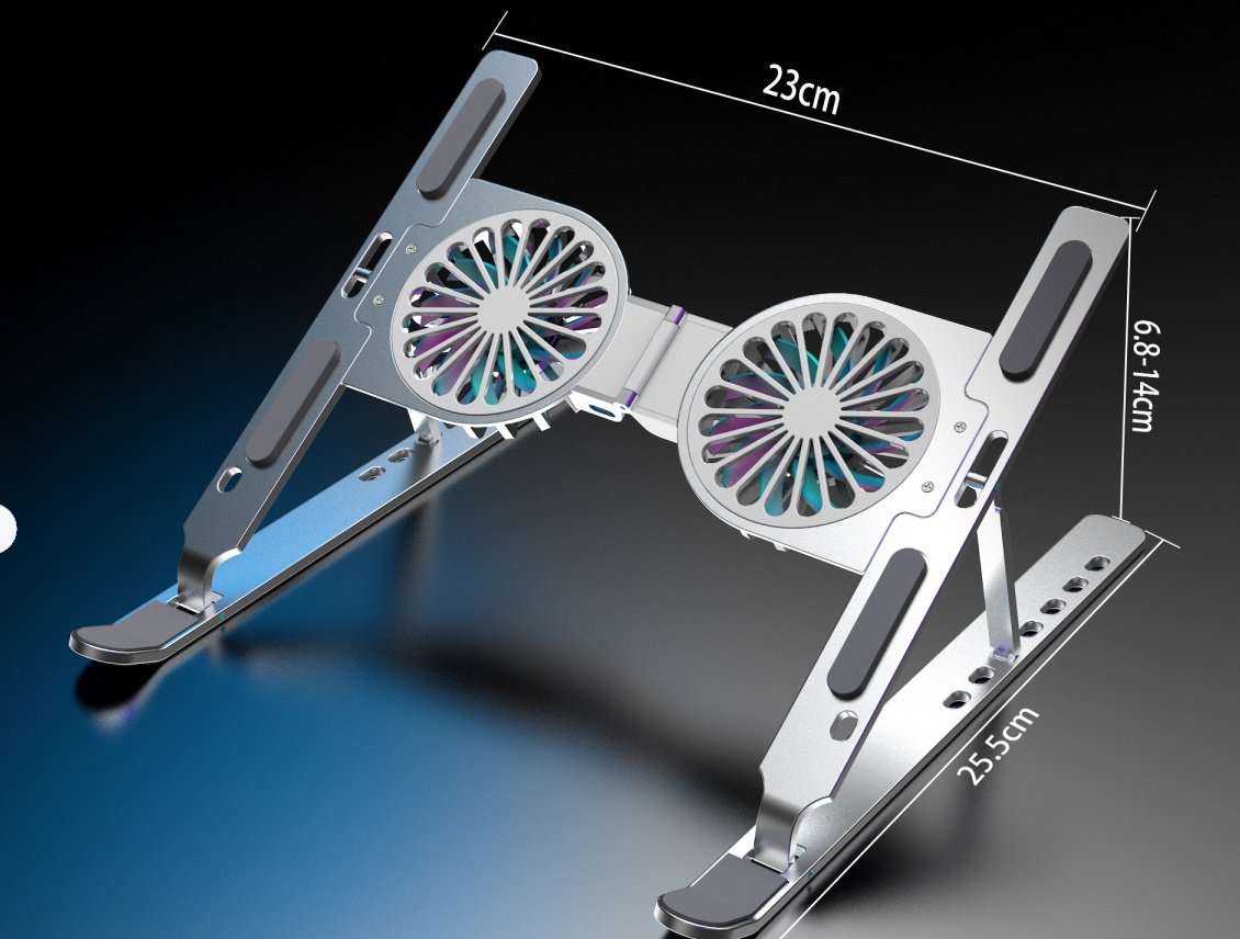 NÖRDIC Laptop-stander til skrivebord med blæser 9-15,6 tommer