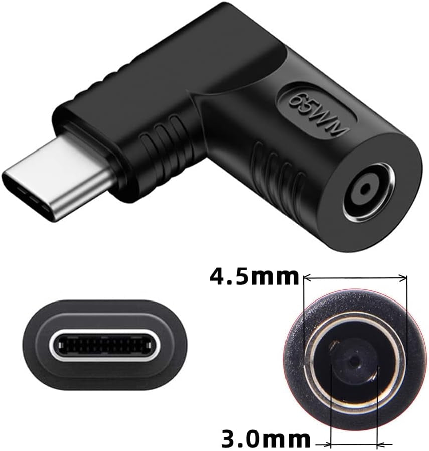NÖRDIC Laptop-adapter USB-C til DC 4.5x3.0mm 65W