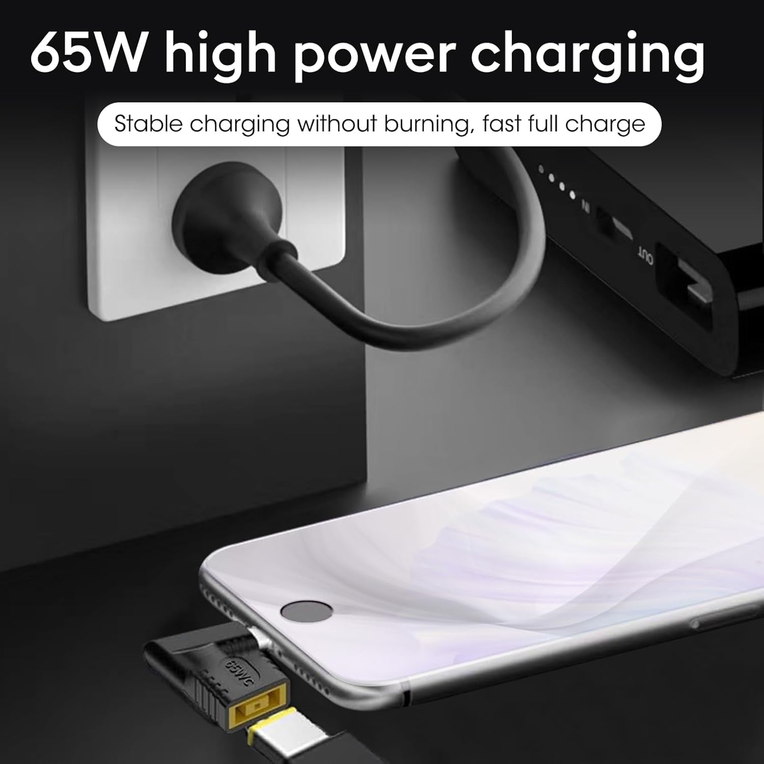 NÖRDIC Vinklet Lenovo Square Yellow til USB-C adapter