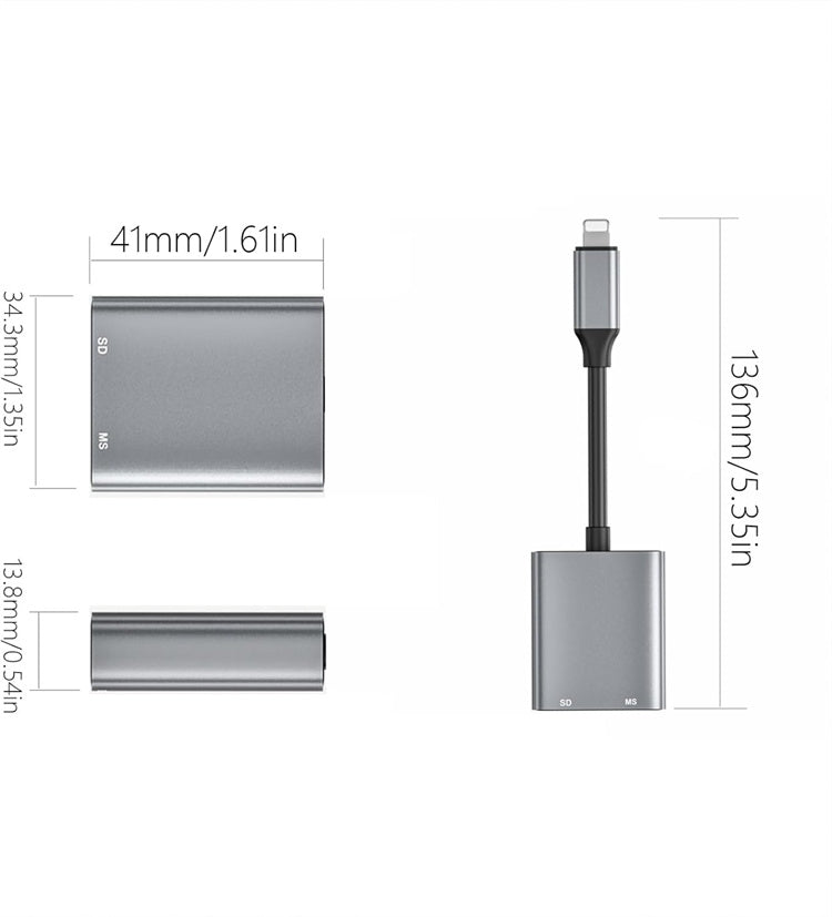 NÖRDIC Lightning-kortlæser 2-slots SD, MS UHS-I