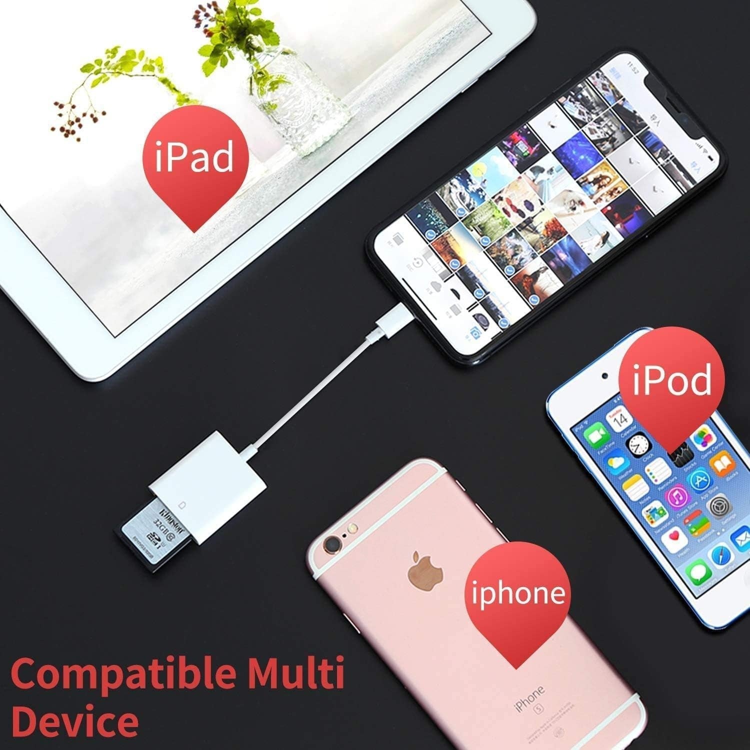 NÖRDIC Lightning-kortlæser SD UHS-I