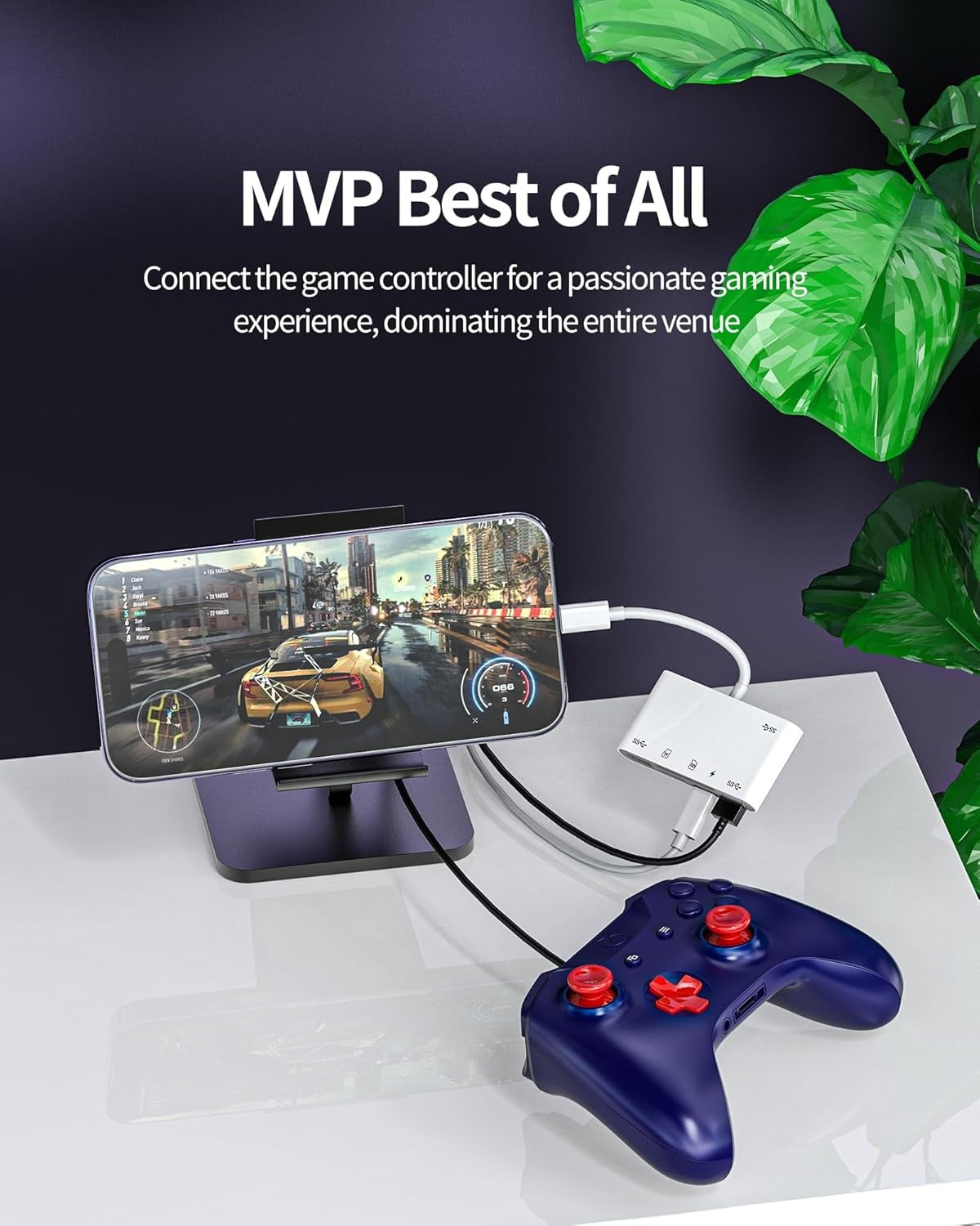 NÖRDIC Lightning Kortlæser 2 Slot SD, MicroSD 3xUSB-A 1xLightning-opladning UHS-I