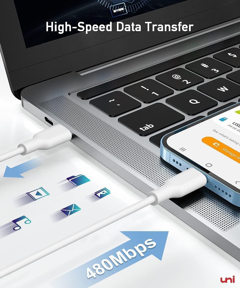 NÖRDIC Non MFI Lightning til USB C kabel til Iphone, Ipad og Ipod hvid 50cm