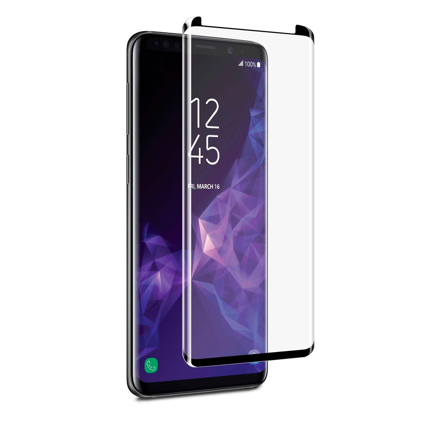 NÖRDIC SKS-106 beskyttelses film til Samsung Galxy S9 + 3D buet glas hærdet glas 9H