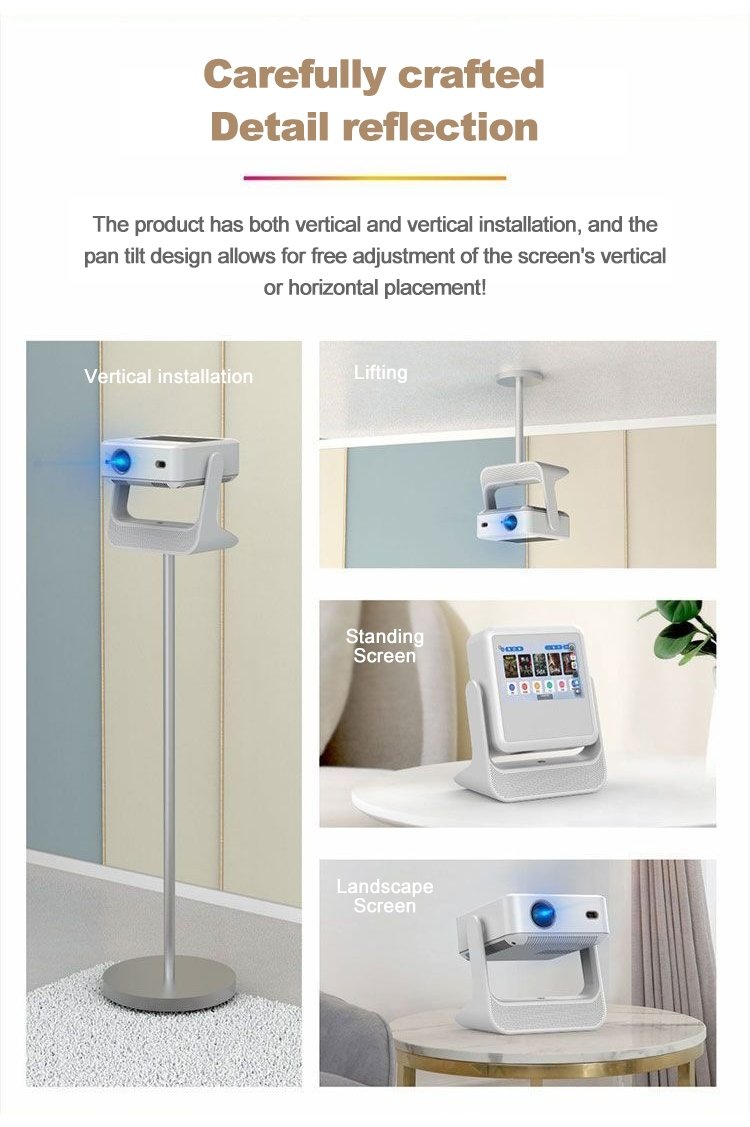 NÖRDIC Smart Touch Screen Projektor til Hjemmebiograf og Præsentationer