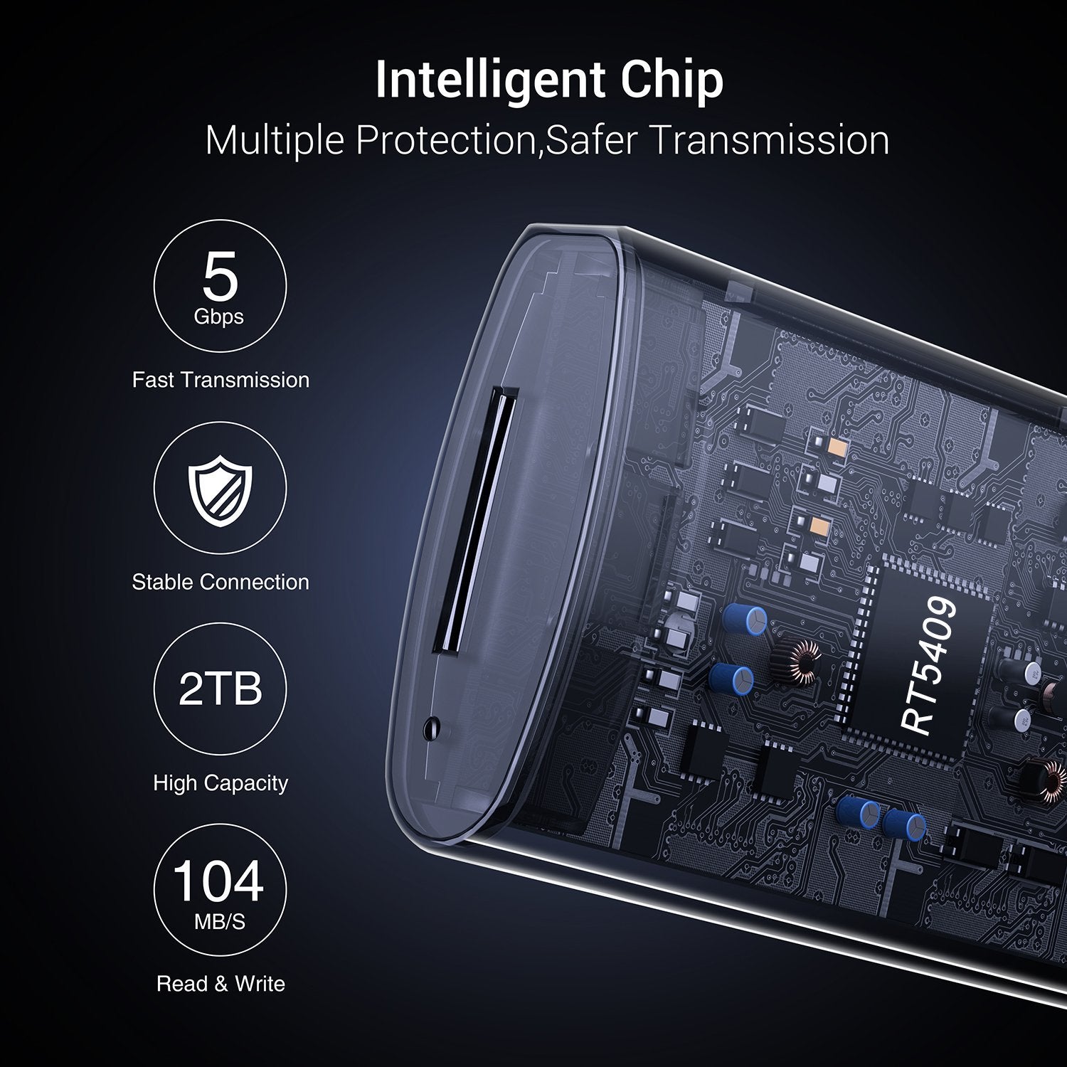 NÖRDIC USB-C 3.0 Kortlæser 2 porte SD3.0, MicroSD3.0 UHS-I