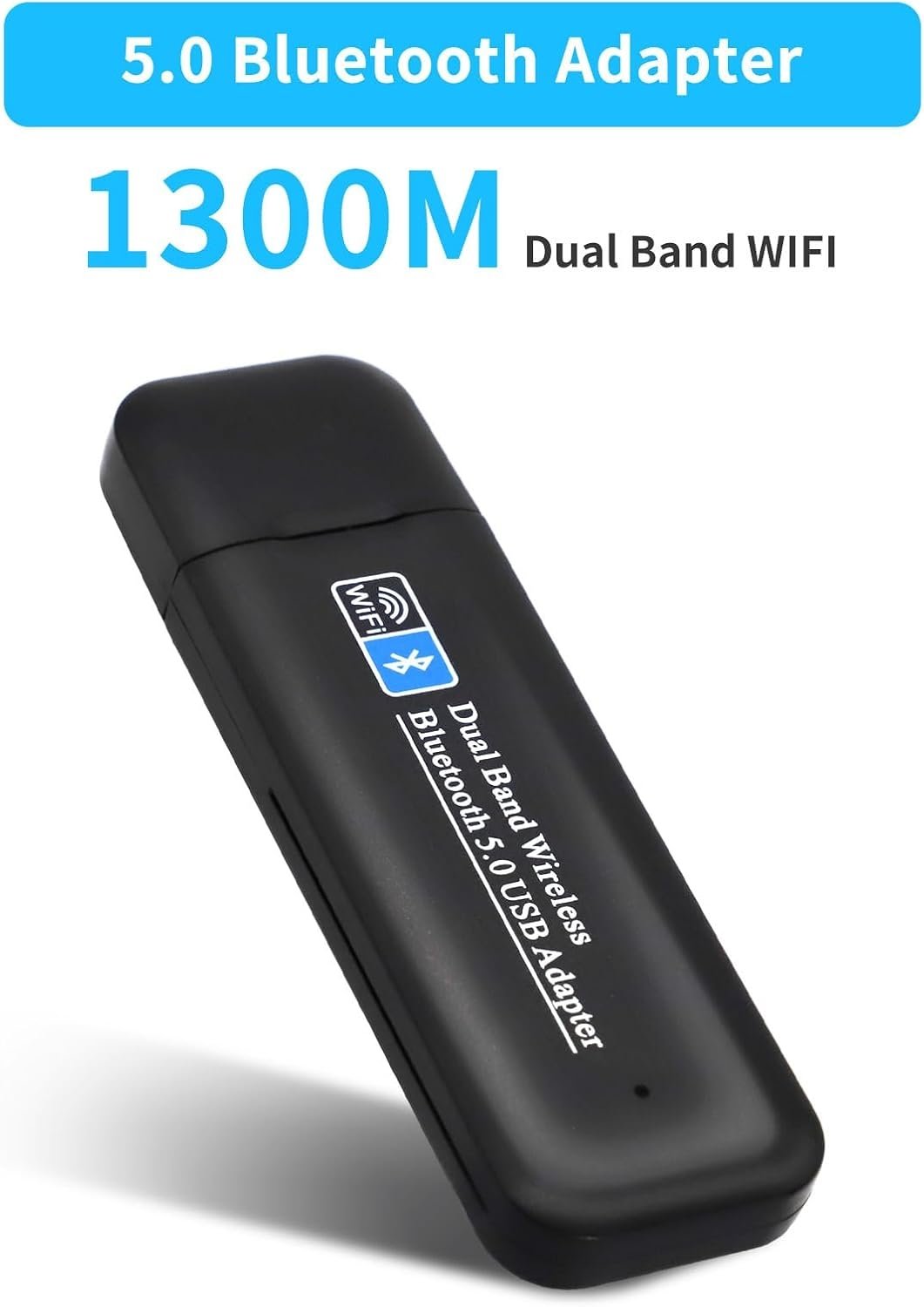 NÖRDIC WIFI6 Bluetooth 5.0 trådløs USB 3.0 adapter Dual Band 2.4/5.8GHz 1300Mbps