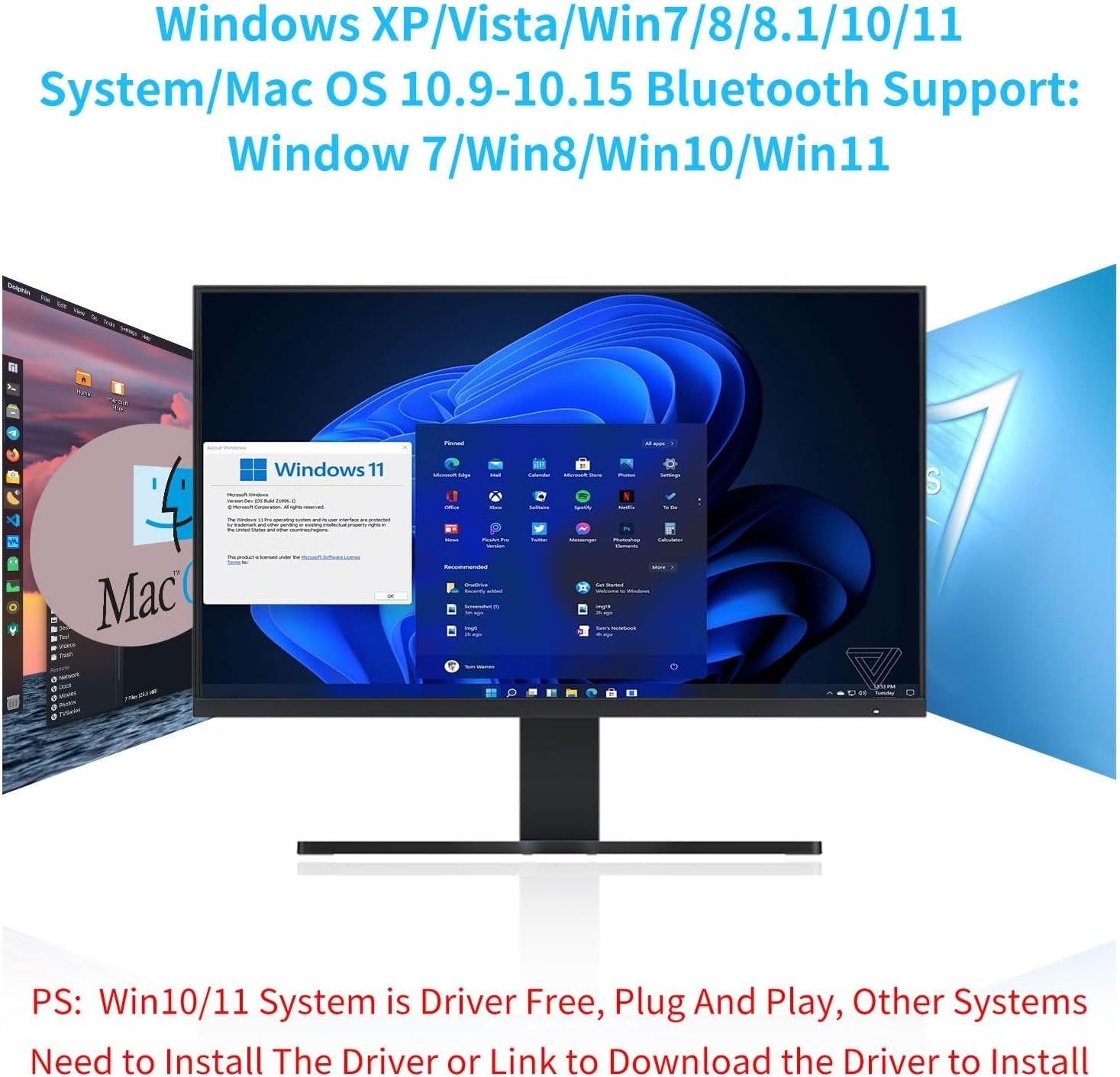 NÖRDIC WIFI6 Bluetooth 5.0 trådløs USB 3.0 adapter Dual Band 2.4/5.8GHz 1300Mbps