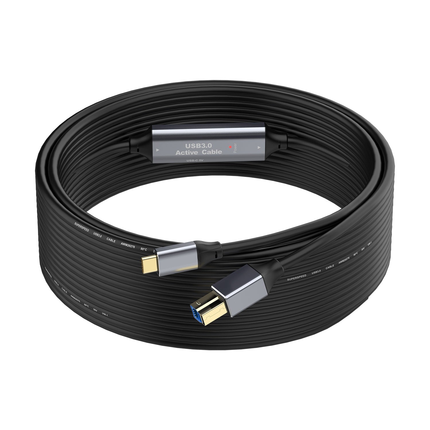 NÖRDIC USB 3.0-kabel USB-C til USB-B 5Gbps 5m USB-printerkabel