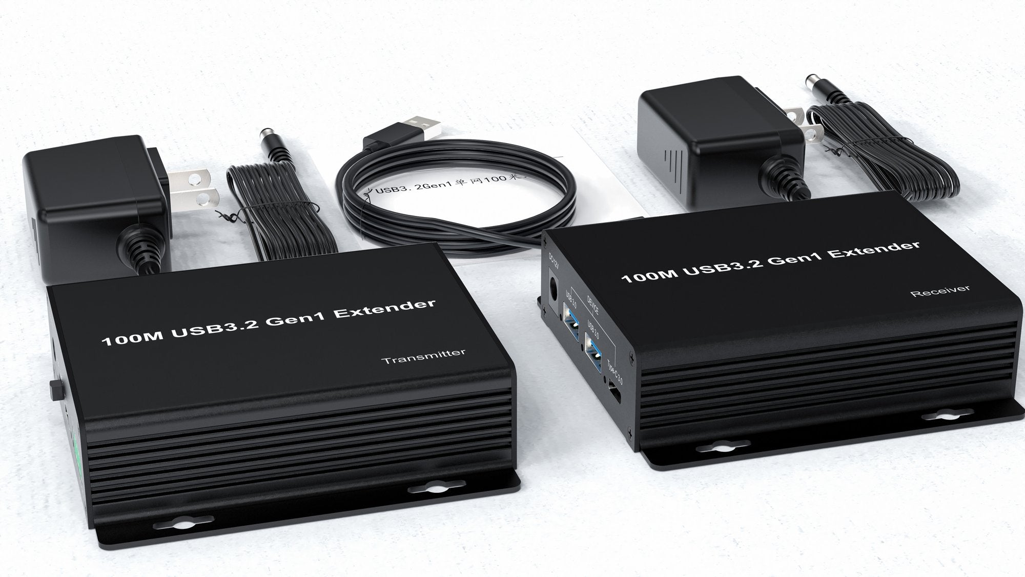 NÖRDIC USB 3.2 Forlænger 5Gbps 2xUSB-A + 2xUSB-C op til 100m