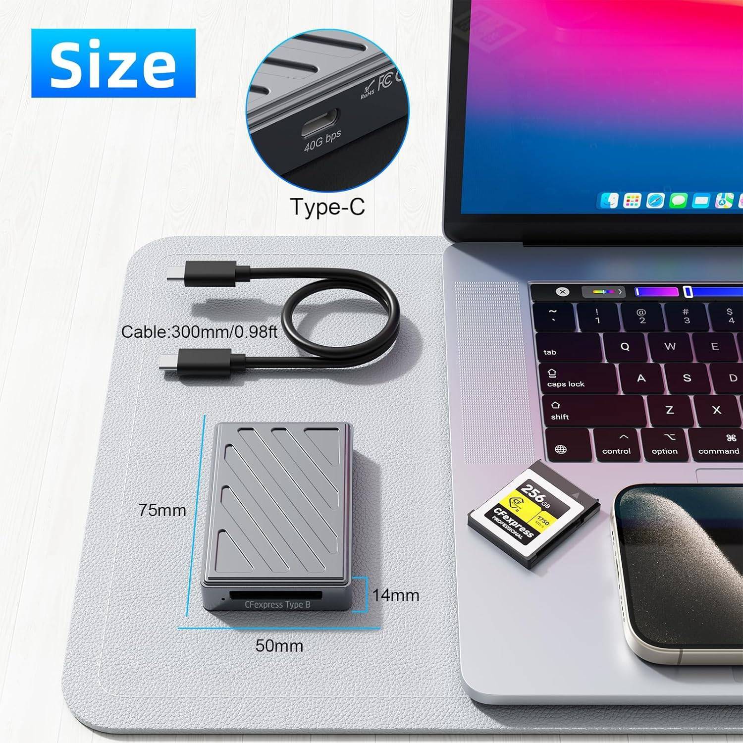 NÖRDIC USB-C, USB4.0 Kortlæser CFexpress Type B