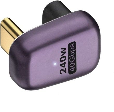 NÖRDIC USB4 vinklet adapter han til hun 40G 8K60Hz PD100W