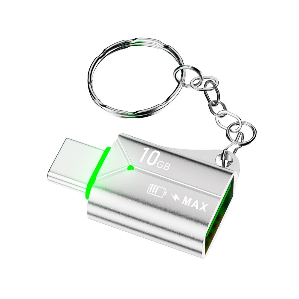 NÖRDIC USB-A OTG hun til USB C hanadapter USB 3.2 Gen 2 10 Gbps, Sølv