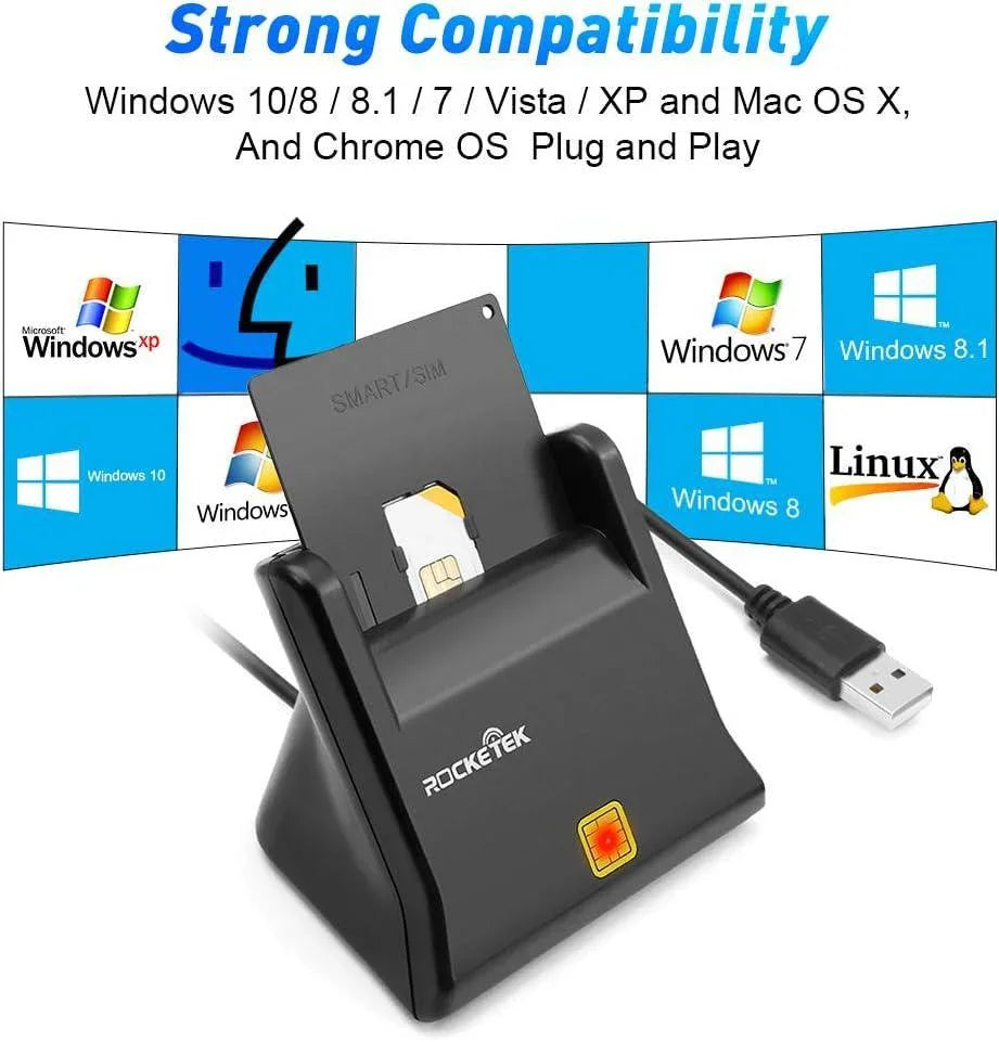 NÖRDIC USB-A Smart- og SIM-kortlæser ISO7816 ID-kort EMV Kreditkort