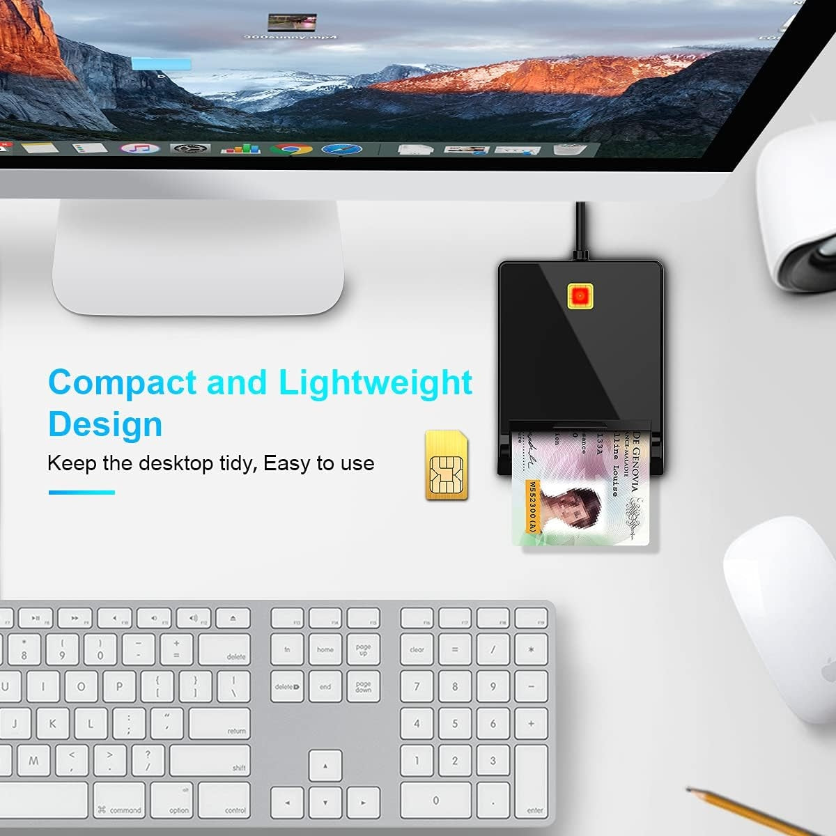 NÖRDIC USB-A Smart- og SIM-kortlæser ISO7816 ID-kort EMV Kreditkort