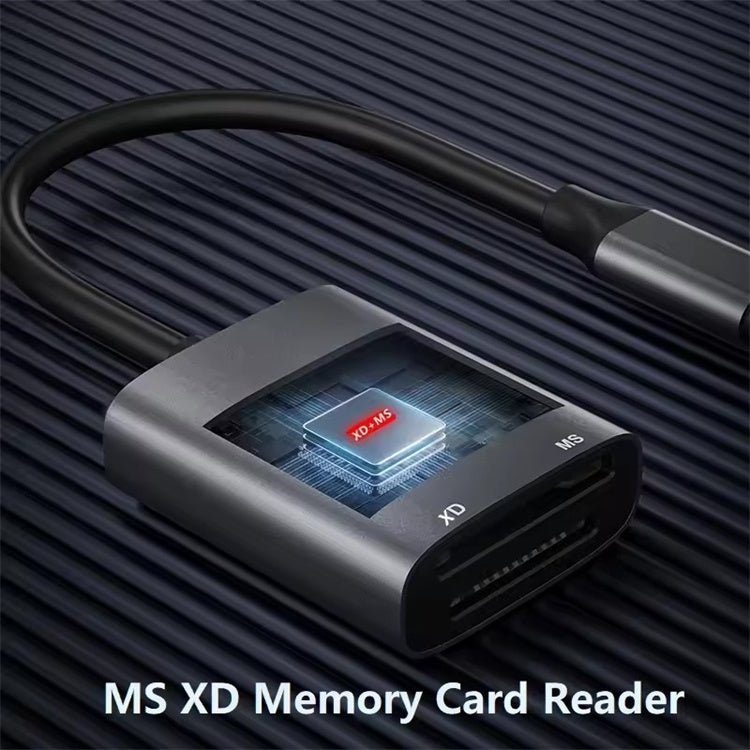 NÖRDIC USB-C/USB-A kortlæser 2 slots MS, xD UHS-I