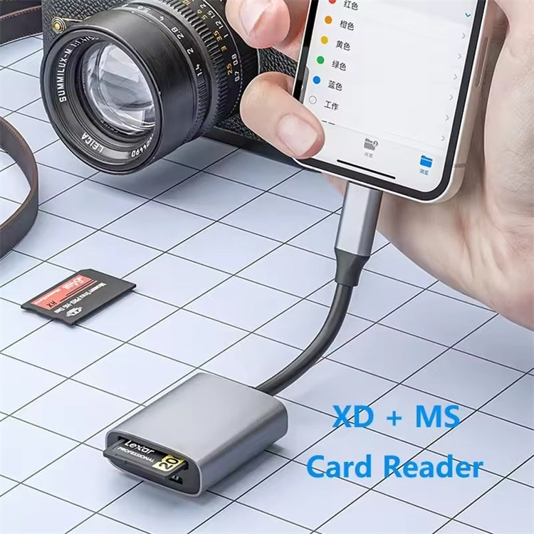 NÖRDIC USB-C/USB-A kortlæser 2 slots MS, xD UHS-I