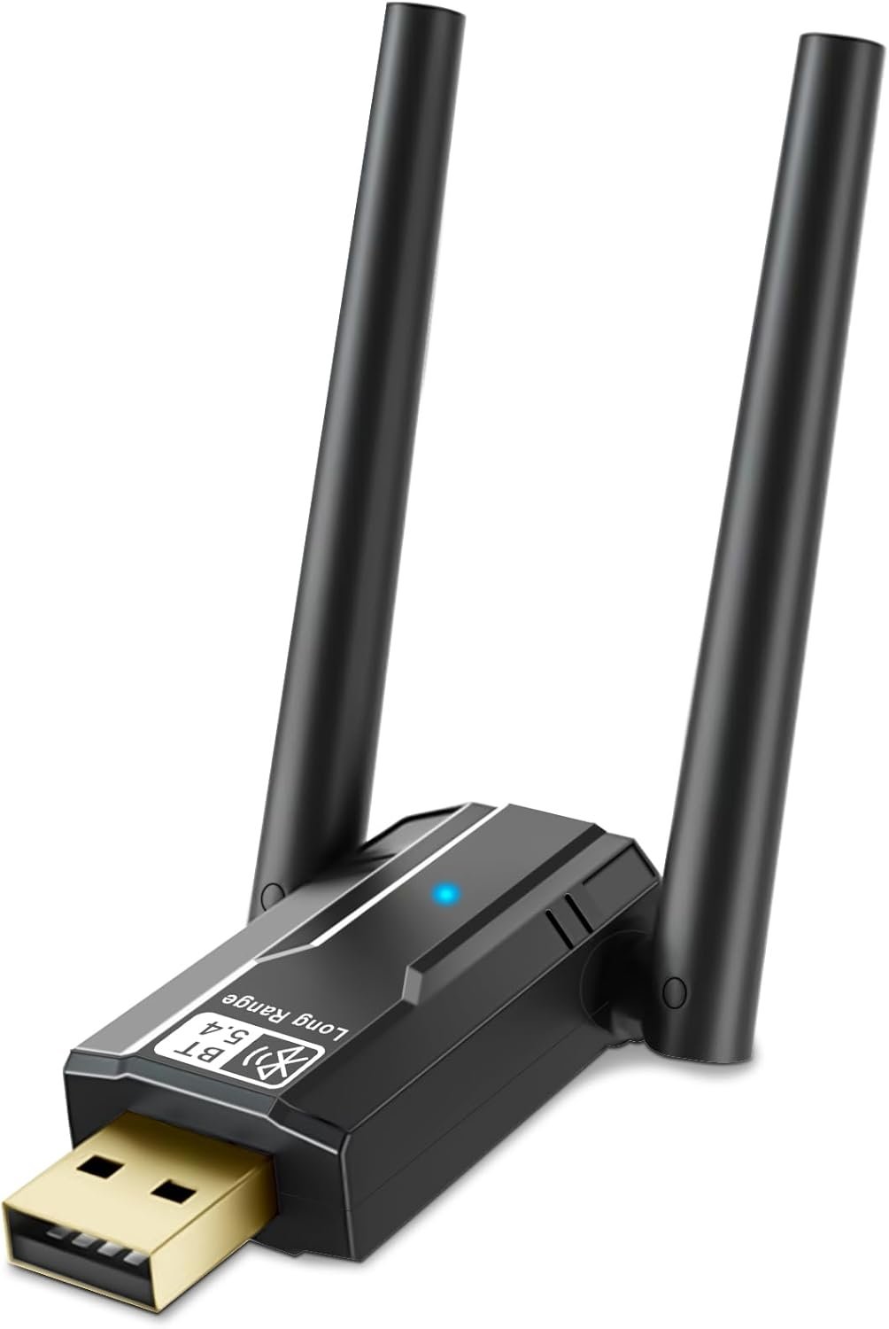 NÖRDIC USB-A langtrækkende Bluetooth 5.4 adapter med 150 meter rækkevidde.