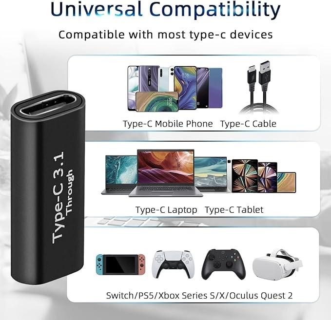 NÖRDIC USB C 3.1 kønsskifter Kvinde til Kvinde USB Type C 3.1 Adapter