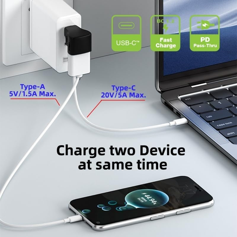 NÖRDIC USB-C Adapter 1 til 2 USB-C 3.1 + USB-A 10Gbps 4K60Hz 100W PD