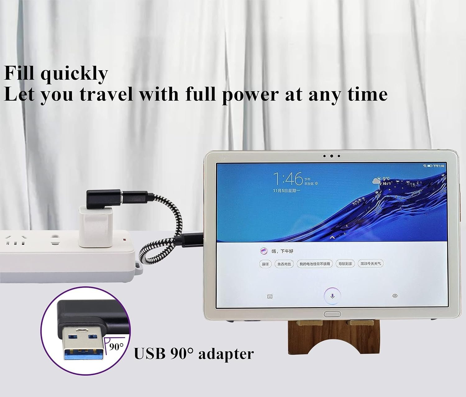 NÖRDIC USB-C hun til USB-A han vinklet adapter 90 grader