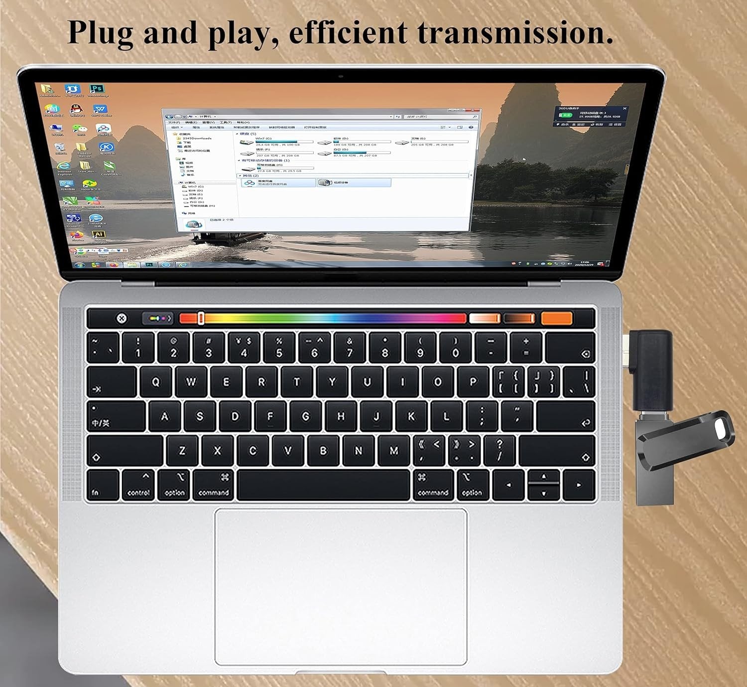 NÖRDIC USB-C hun til USB-A han vinklet adapter 90 grader