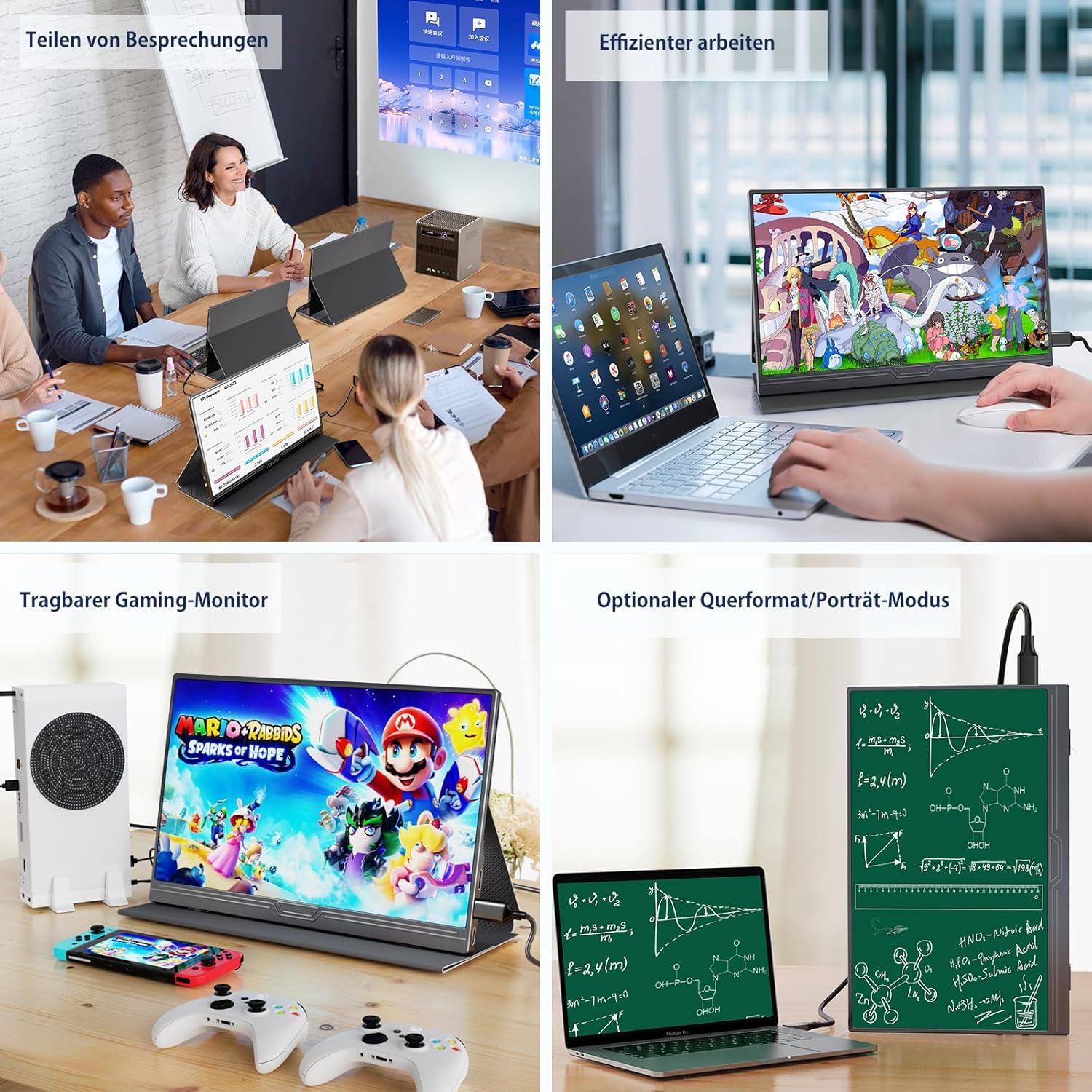 NÖRDIC USB-C & HDMI bærbar LCD-skærm 15,6" 1920x1080p 60Hz