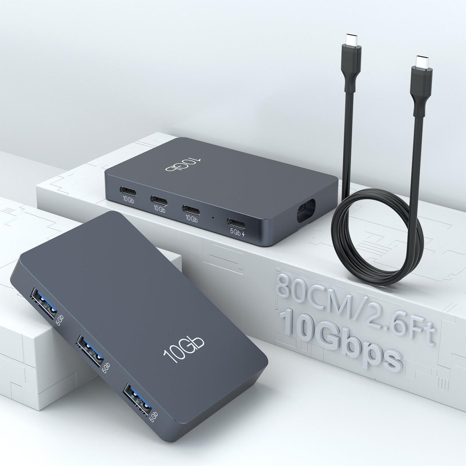 NÖRDIC USB-C Hubb 7port 3xUSB-C 3.2 10G 3xUSB-A 3.1 5G 1xUSB-C PD100W
