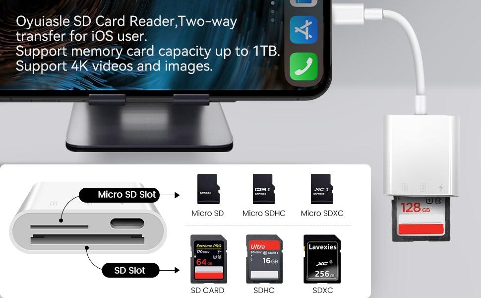 NÖRDIC USB-C, Lightning-kortlæser 2-slot SD, MicroSD 1xUSB-C Opladning PD30W UHS-I
