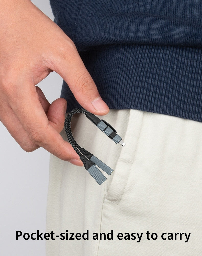 NÖRDIC USB-C+Lightning til lyd 3,5mm PD60W USB-C 15cm