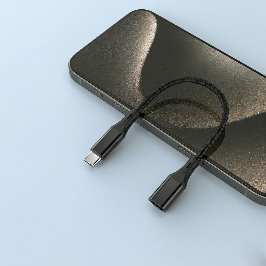 NÖRDIC USB-C han til Lightning hun-adapter 15 cm